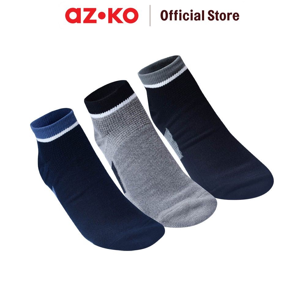 AZKO Alph Set 3 Pasang Kaos Kaki Pria Value Ankle Men Socks Alas Kaki Kaos Kaki Pendek