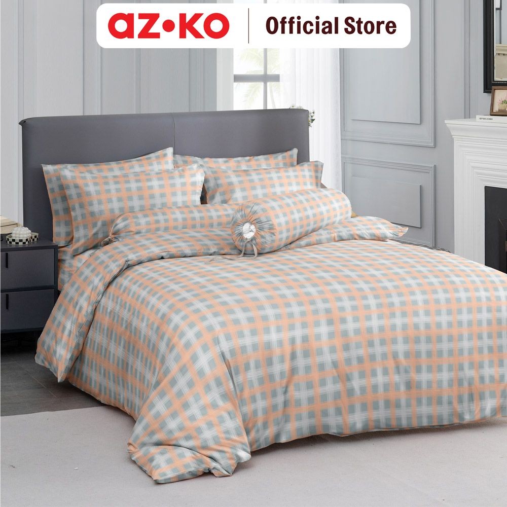 AZKO Sleeplite 160x200 cm Set 5 Pcs Seprai Queen Polyester Stripe Tafy Sprei Seprai Aesthetic Seprei