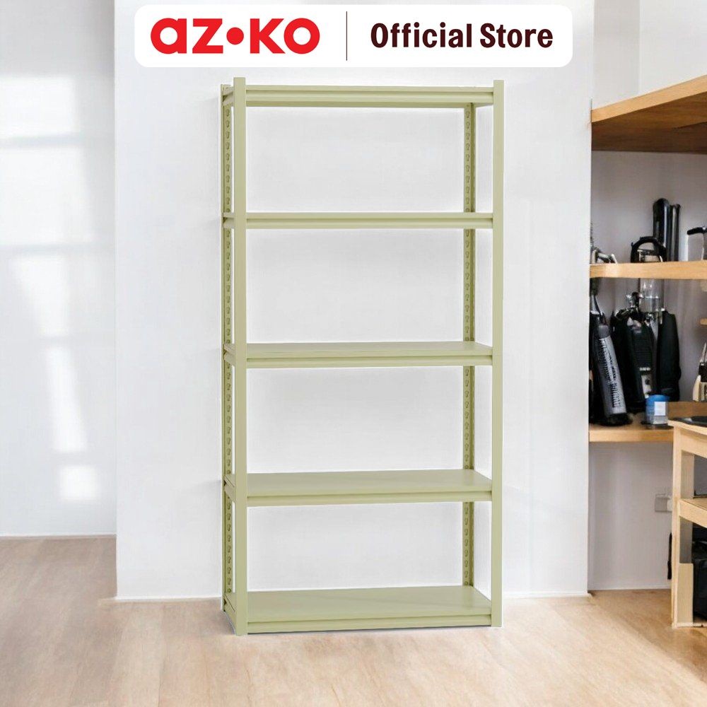 AZKO Stora 90X45X183 cm Rak Besi 5 Tingkat - Hijau Organizer Serbaguna Tempat Simpan Barang Multifun