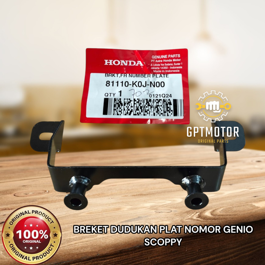 BREKET DUDUKAN PLAT NOMOR GENIO SCOOPY HONDA ORIGINAL 81110-K0J-N00