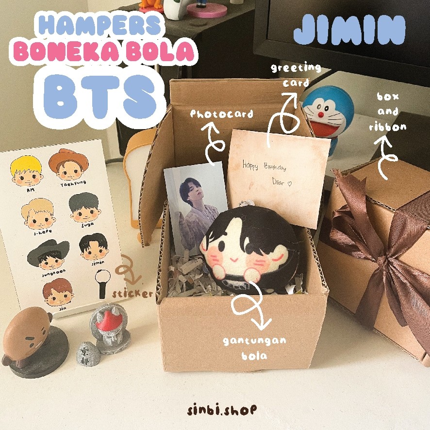 Hampers Gantungan Bola Boneka Bts Rm Taehyung Jin Jimin Suga Jhope Jungkook