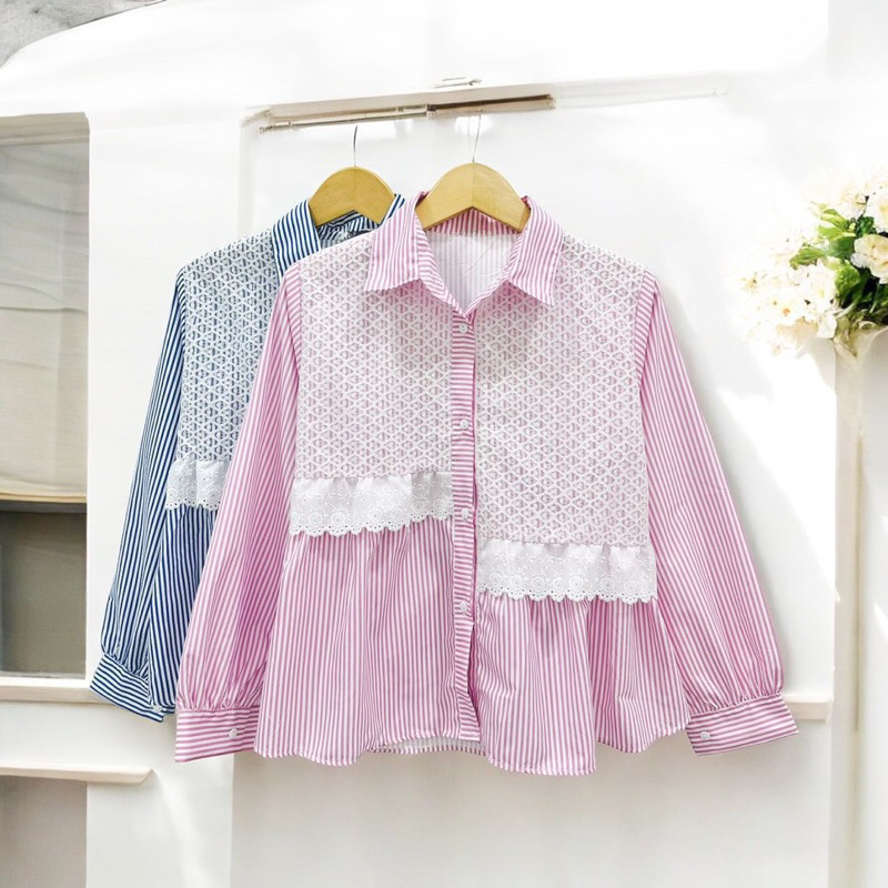 VEXIOS - ZFS BLOUSE KETARI HERITAGE MOTIF BRUKAT / ATHAYA BLOUSE / KEMEJA BRUKAT TOP / ATASAN KOMBIN