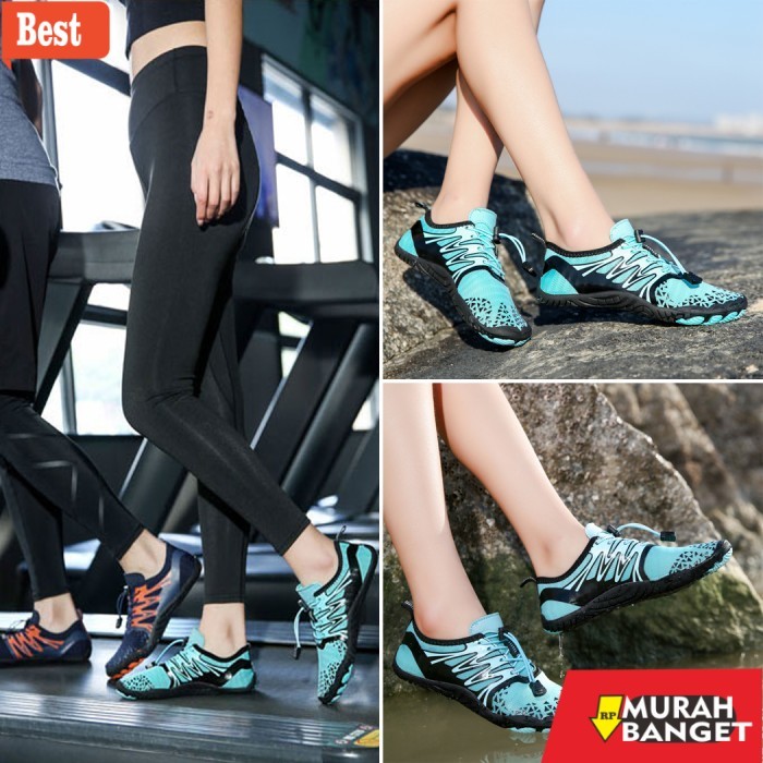 sepatu lari lokal terbaik 2025 Sepatu Pantai Pria Dan Wanita Mancing Hiking Sepatu laut gowes Lari -