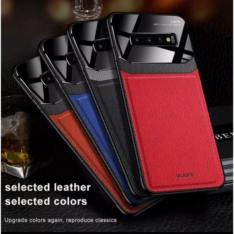 Soft Hard Case Samsung Galaxy S10 S10 Plus S9 S9+ S8 S8+ PLUS Casing Leather Kulit Tpu Elegant Style