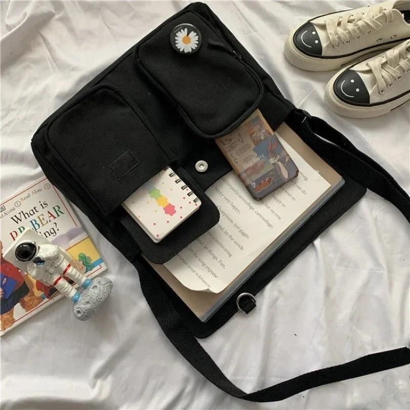 

Cute Canvas Bag Wild Student Women Handbags Shoulder Bag Female Japanese Harajuku Diagonal Crossbody Bags for Girl Pouch Bolsas