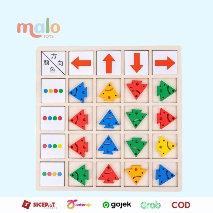 TERLARIS Pre Coding Games Direction Game Colorful Cognitive Mainan Malo Toys - Coding