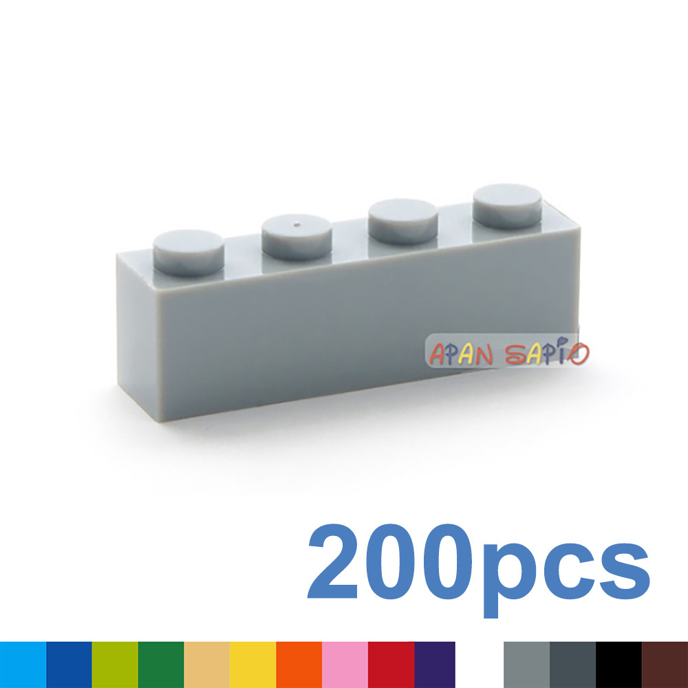 

200pcs 1x4 Dots DIY Building Blocks Thick Figures Bricks Educational Creative Toys for Children Size Compatible With 3010