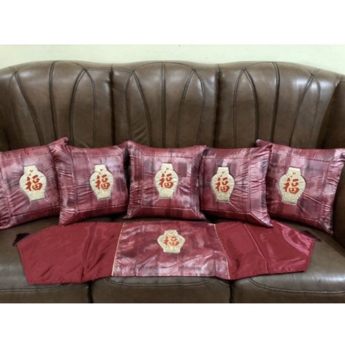 Paket sarung bantal sofa 40x40 + taplak IMLEK - B SS