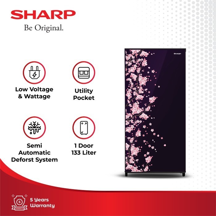 [CIREBON] SHARP Kulkas 1 Pintu SJ-N162D-VB Kirei III Sakura Vivid Blue 133L