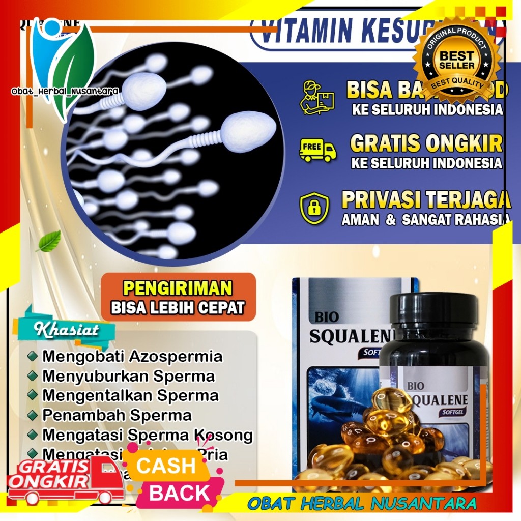 Obat Pria Cepat Hamil Bio Squalene Original Penyubur Sperma Pria Suplemen Pria Squalene Pengental Sp