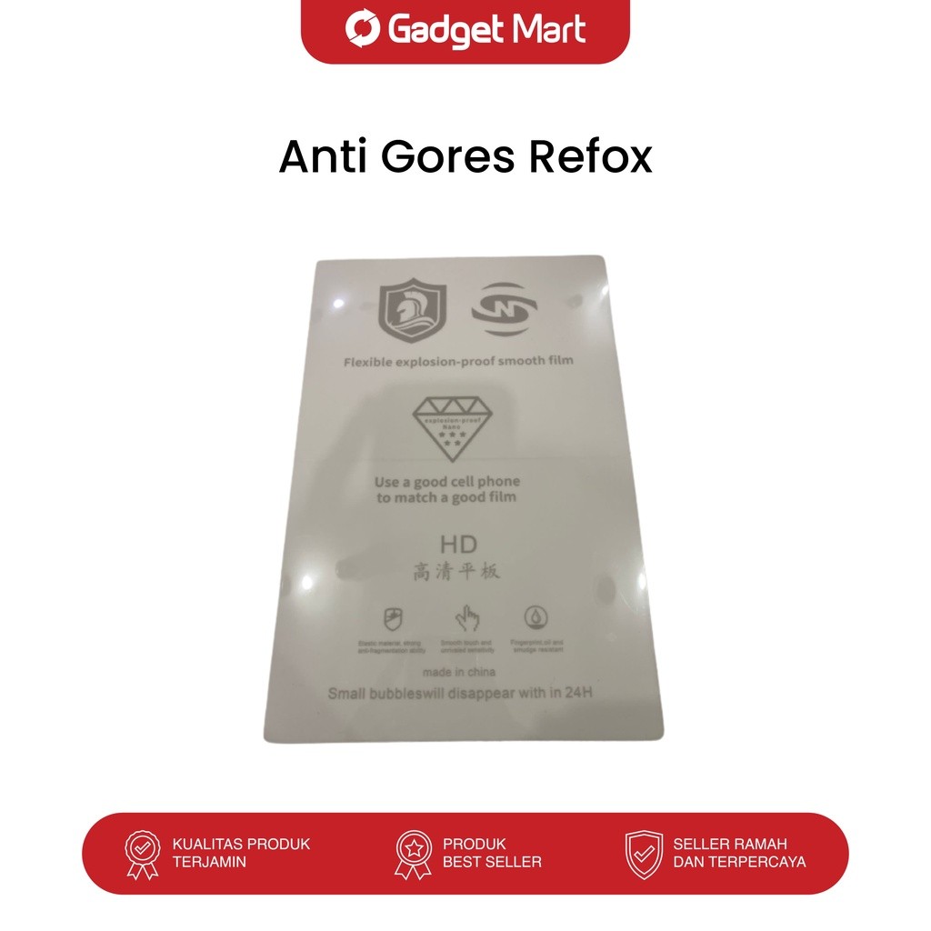 Anti Gores Refox untuk Tablet