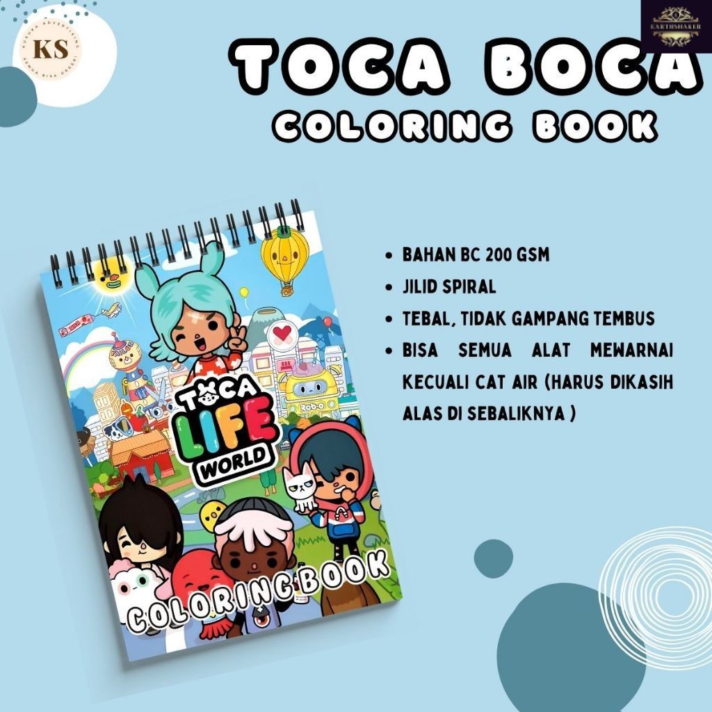 

Toca Boca Coloring Book Buku Mewarnai Anak Remaja Dewasa Aesthetic Kertas Tebal
