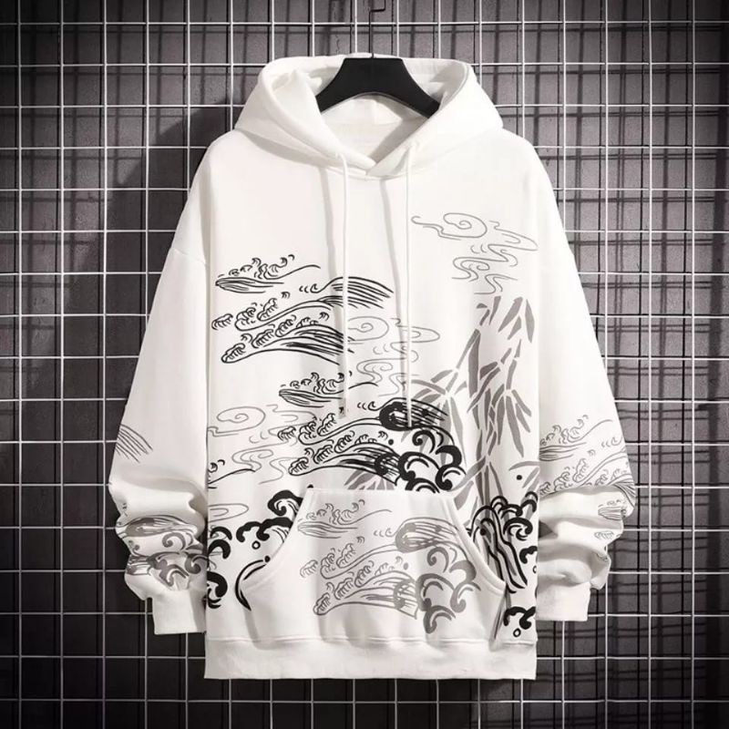 Y2K Emo Streetwear Vintage Skull Hoodie Oversized Sweater Pria Wanita