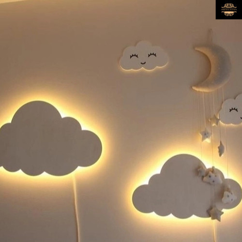 Lampu tidur awan hiasan dinding aesthetic barang lucu lampu led motif awan lampu awan kamar tidur
