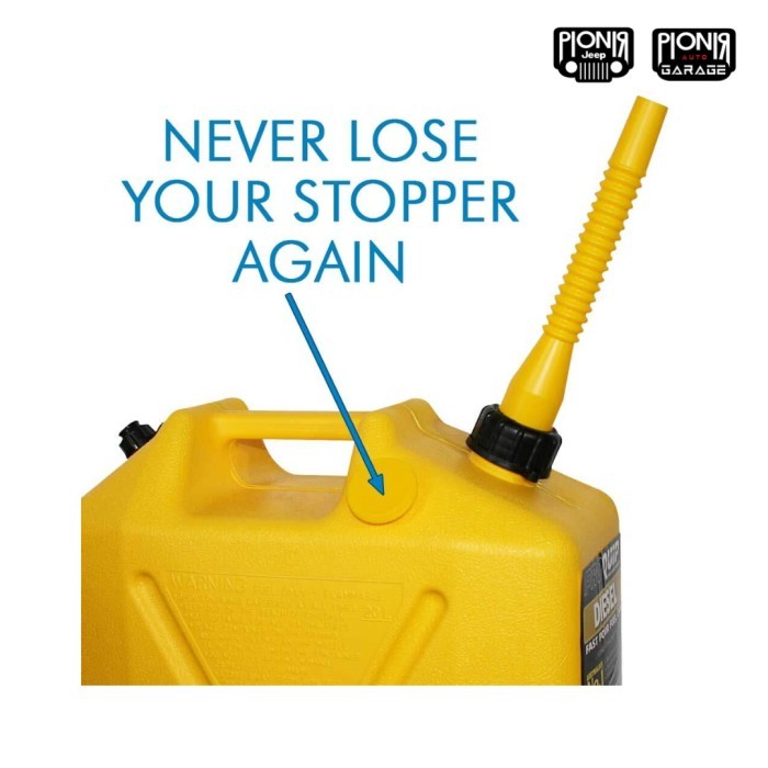 Proquip 20L Plastic Fast Pour Fuel Can - Diesel Yellow Jerry Can Plastik Proquip Jerry Can Solar Pro