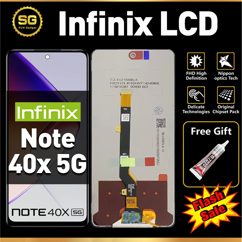 LCD Infinix NOTE 40X 5G Original Touchscreen hp Infinix Note 40x 5g fullset ori asli cod