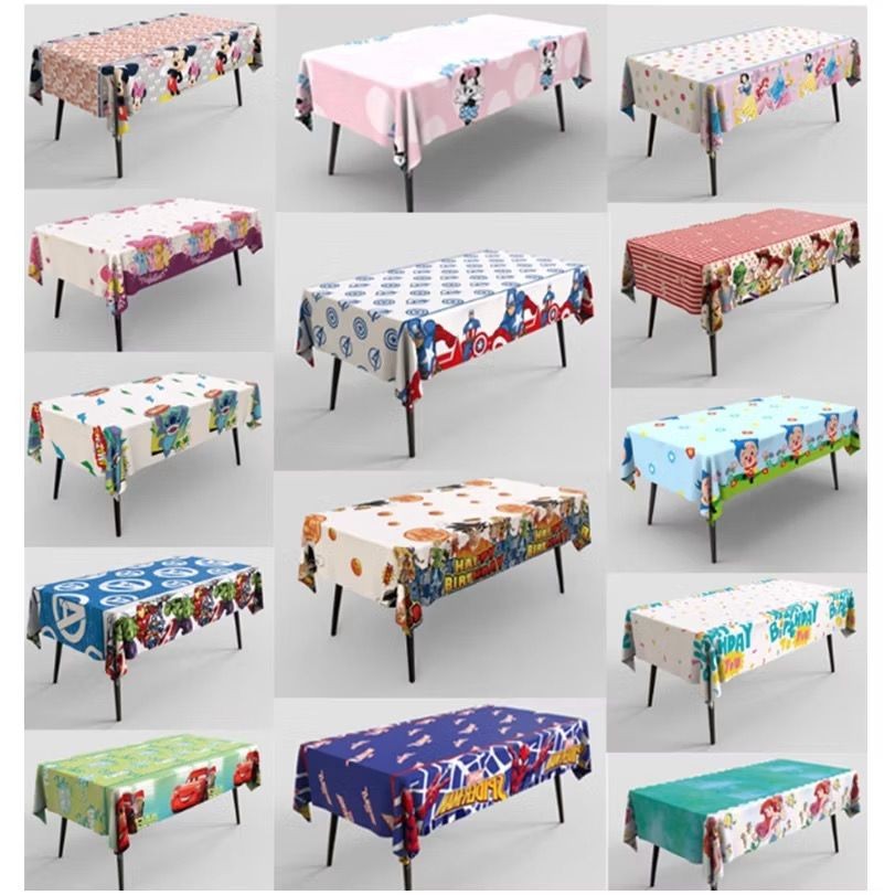 TABLE COVER / TAPLAK MEJA ULANG TAHUN ANAK KARAKTER RABBIT PRINCESS ENCANTO TOY STORY LIGHTNING MCQU