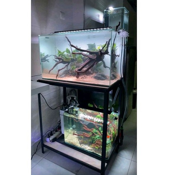 xm74ry Rak aquarium P60cm L30cm T60cm  2 susun | rak susun besi | tempat penyimpanan | rak besi | ra