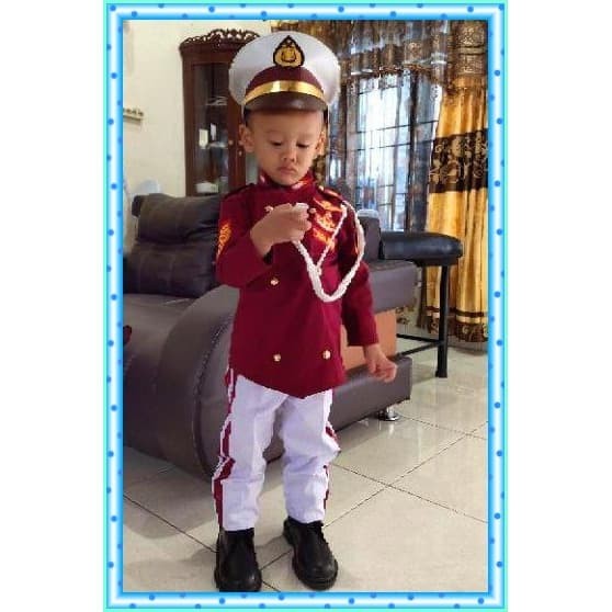 Baju Taruna akpol anak Kostum Taruna Akpol anak warna merah maroon