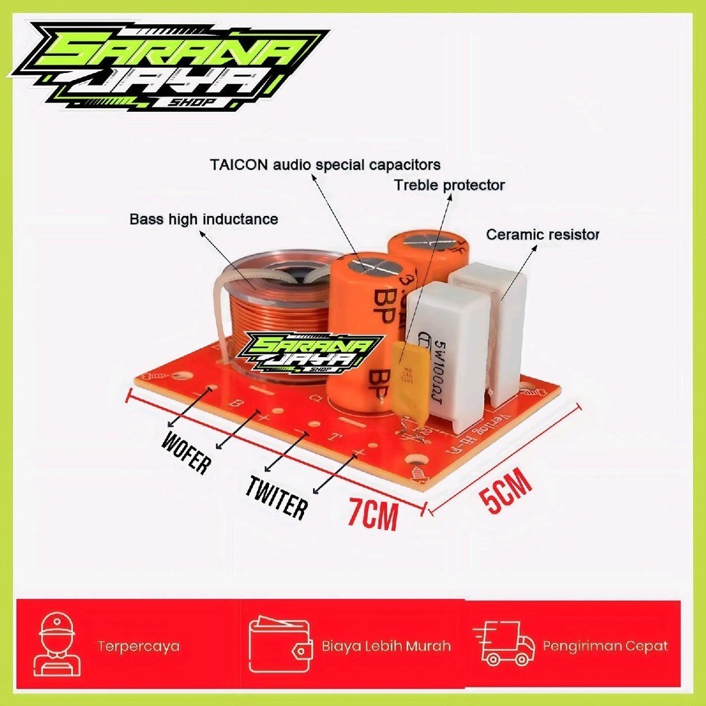 Kit Crossover Pasif Mono 2 Way Low High Berkwalitas