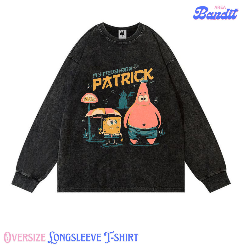 Bandit Area "Patrick star with Spongebob" Oversize Longsleeve T-shirt Vintage tee