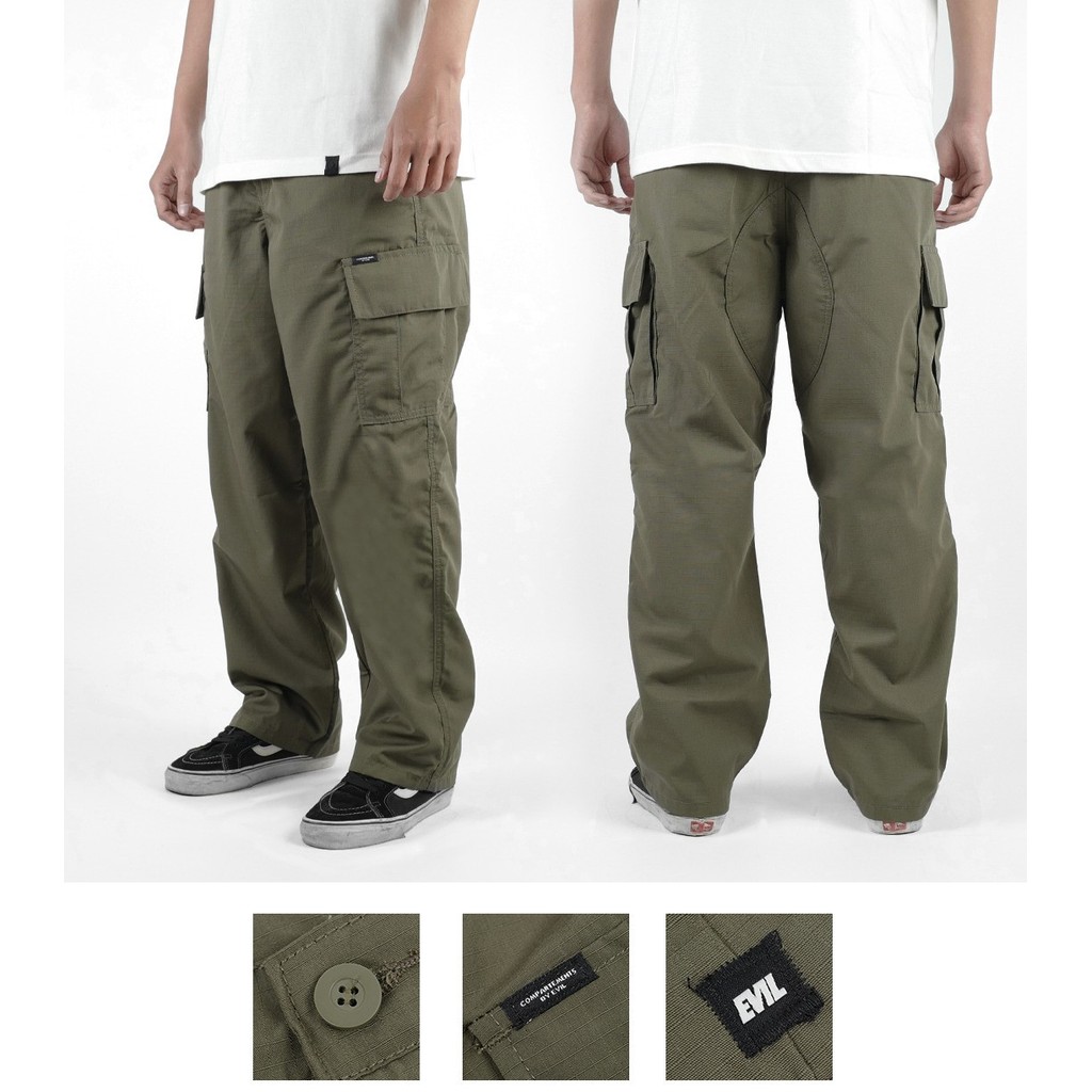 CELANA PANJANG CARGO PANTS CHINO PRIA  ORIGINAL EVIL ARMY | FOSTER L24 OLIVE