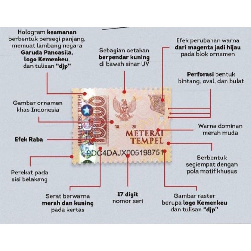 

MATERAI 10000 isi 25pcs ( HARGA PER 25 KEPING/PCS) RESMI PERURI TERUJI ULTRAVIOLET
