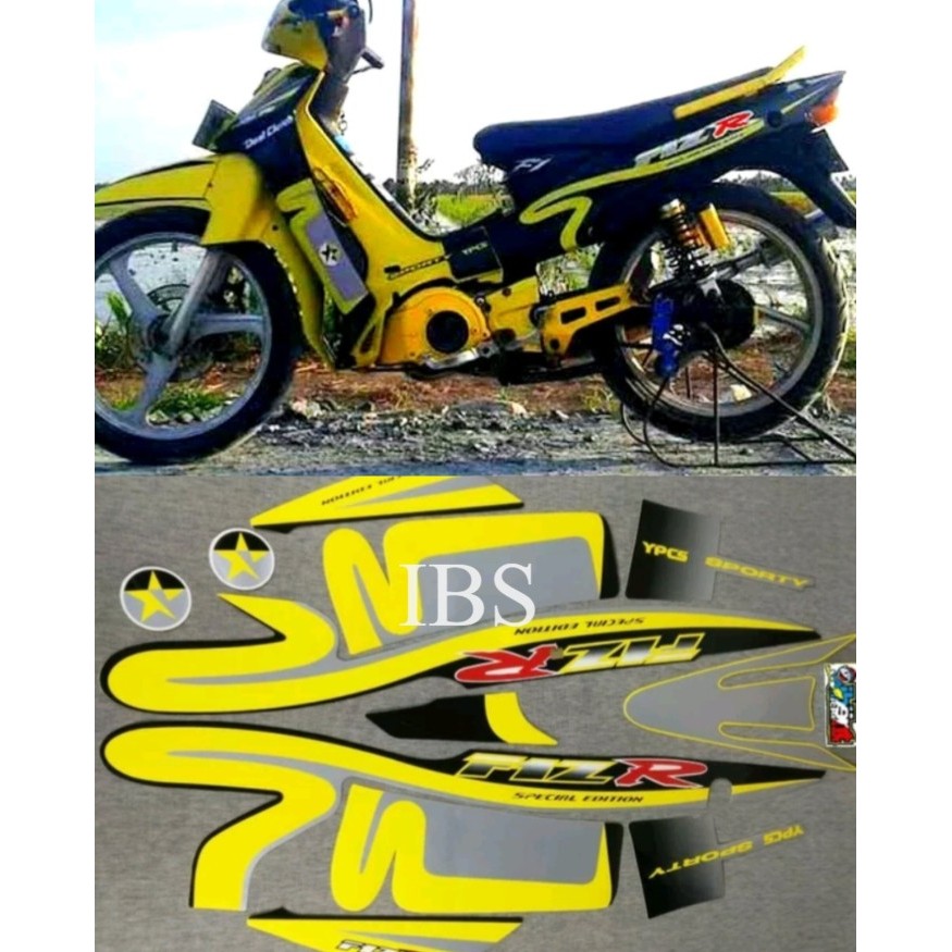 STIKER STRIPING LIS YAMAHA FIZ R CALTEX KUNING FIZR