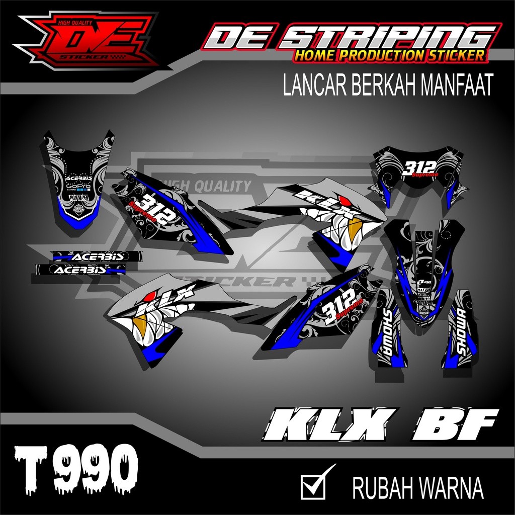 Striping Decal Klx Bf Stiker Motor Klx Bf Se Extreme Motif Elang