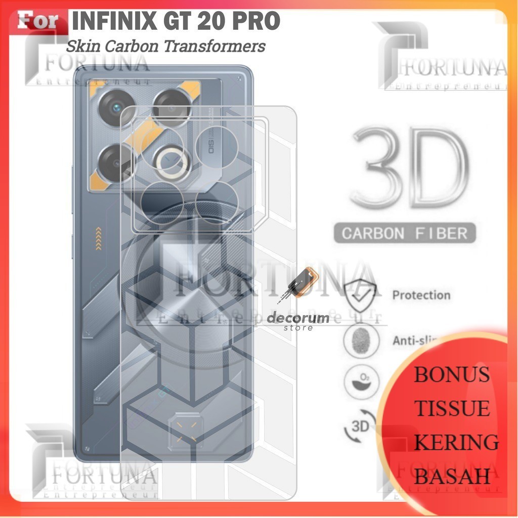 COD+GRATIS ONGKIR Skin Carbon INFINIX GT 20 PRO Garskin Anti Jamur Transformers Belakang