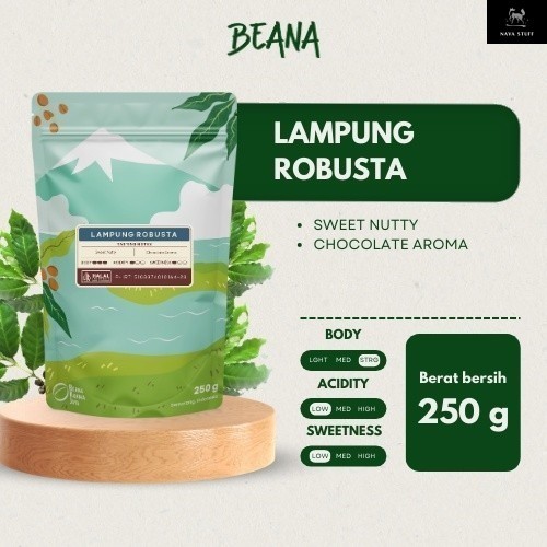 

Lampung Robusta Coffee Roasted Beans | Biji Kopi Bubuk 250gr - Beana Roastery Semarang