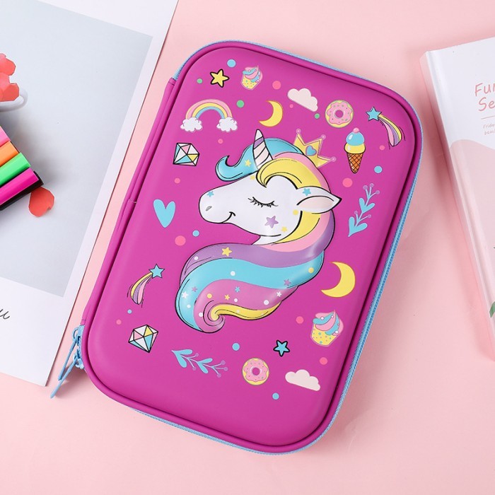 

TERBARU Kotak Pensil Unicorn 3D tempat pensil smiggle unicorn kado anak - Kepala Ungu
