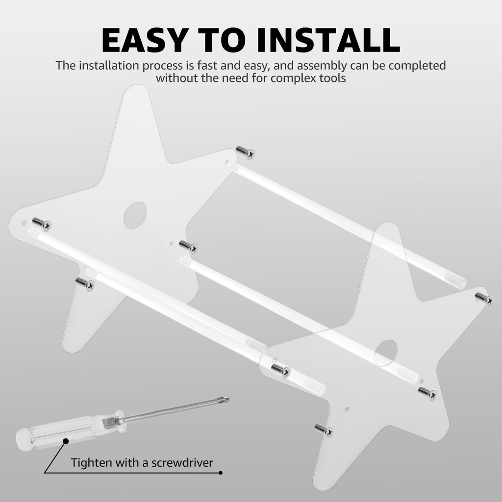 

Vinyl Record Display Stand Acrylic Clear CD Holder Five-Pointed Star Shape Home Storage Bracket Album File Organizer For Desktop