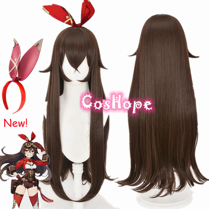 Amber Cosplay Wig 80cm Long Straight Brown Wig Cosplay Anime Cosplay Wigs Heat Resistant Synthetic W