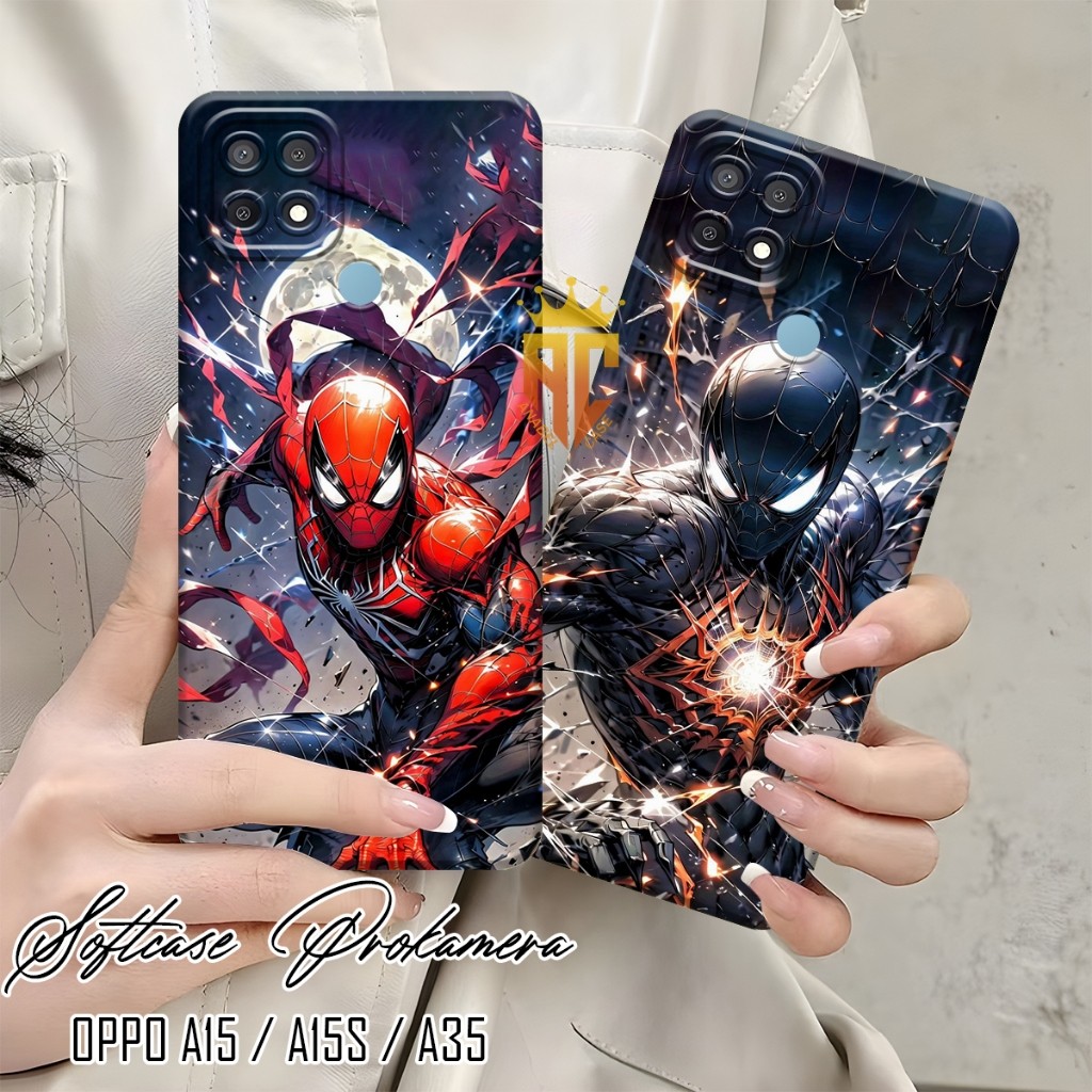 Softcase Prokamera OPPO A15 / A15S / A35 Motif Spiderman - Case Oppo a15 - Case Hp [CP4]