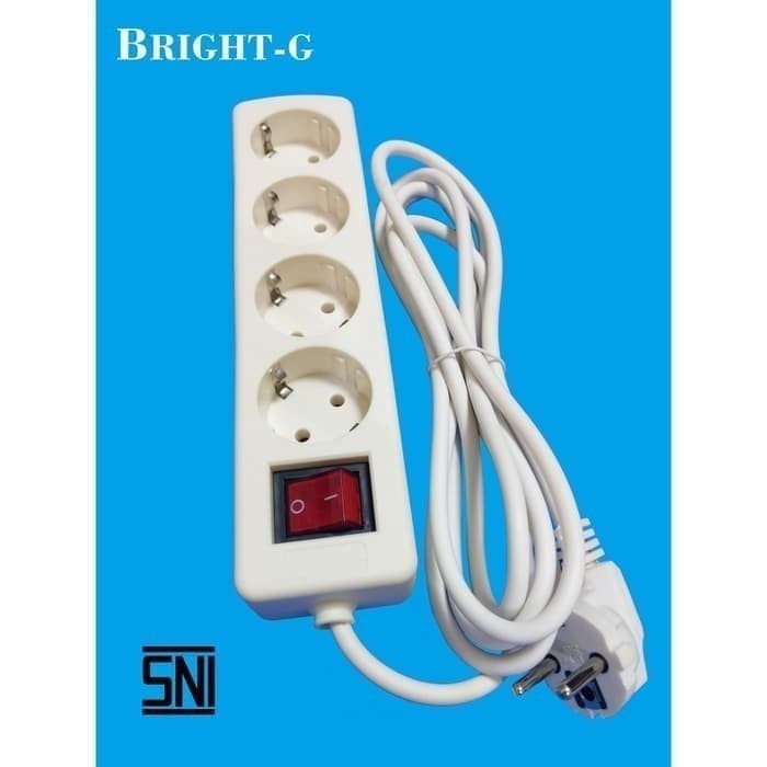 

Stop Kontak Arde + Saklar + Kabel 5Mtr Bright-G 4 Lubang - 1854-BKLS