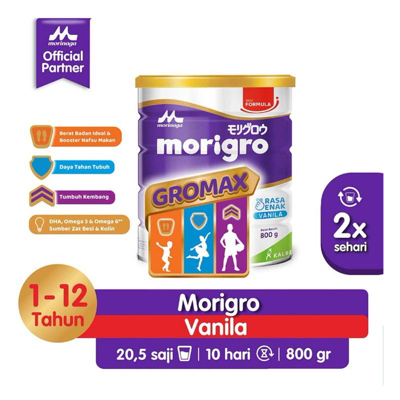 

Morinaga Morigro Formula GROMAX 1-12 tahun 800gr