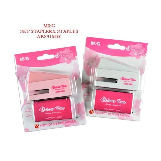 

Set Stapler & Staples M&G ABS916DE Sakura Time Hekter - Set