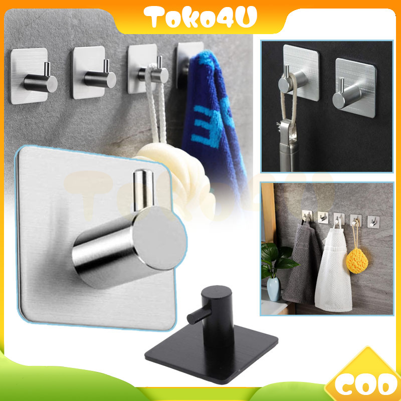 hook hanger baju stainless steel/gantungan baju stainless tebal tempel 3m hook hanger/gantungan dind