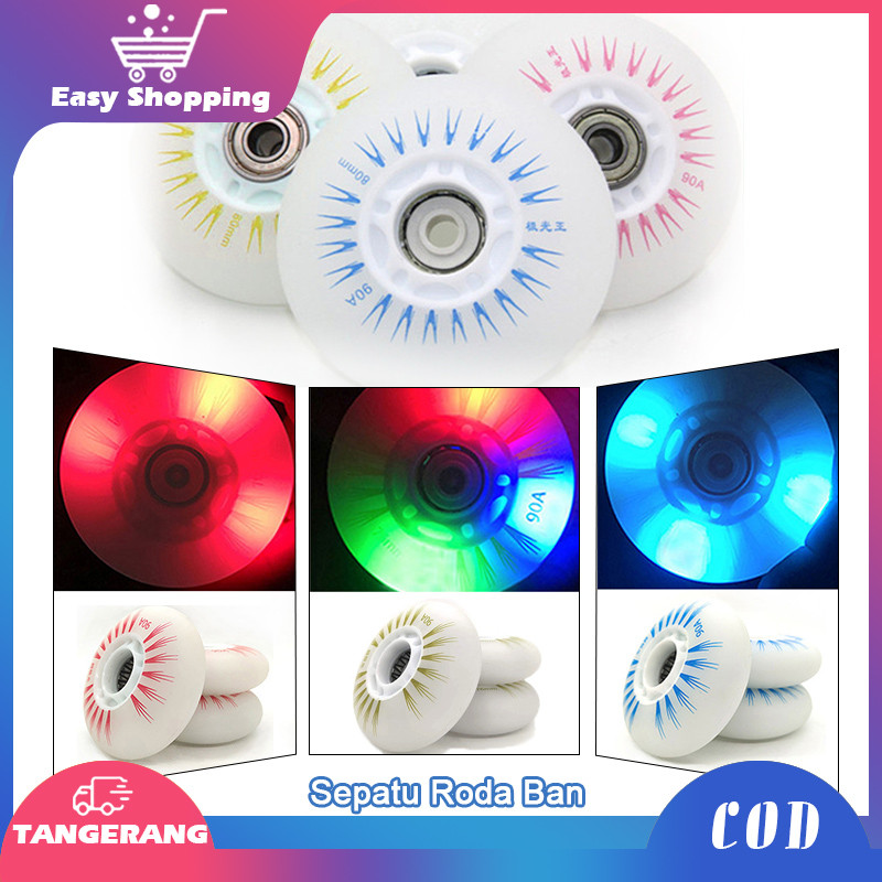 Ban Sepatu Roda 70mm Luminous Skating Wheels Untuk Roller Skate 90a