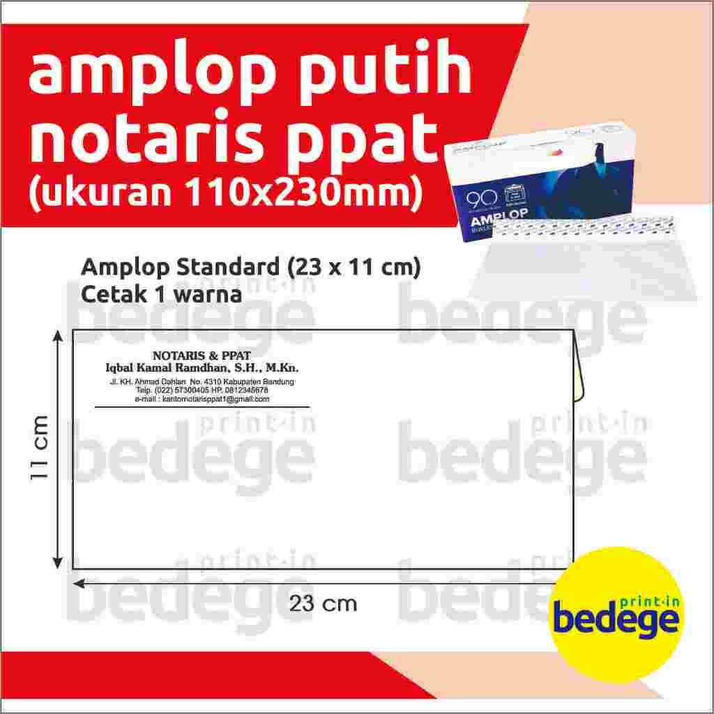 

Amplop Putih, amplop cabinet, kantor Notaris/PPAT, untuk berkas atau dokumen penting