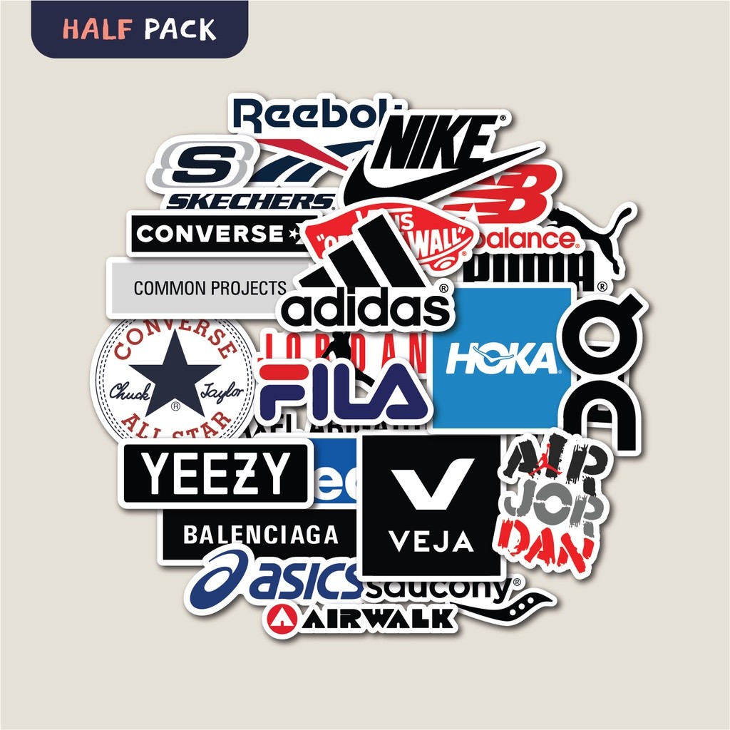 

STICKER PACK LOGO BRAND SNEAKERS | STICKER TUMBLER | STIKER LAPTOP KOPER HELM