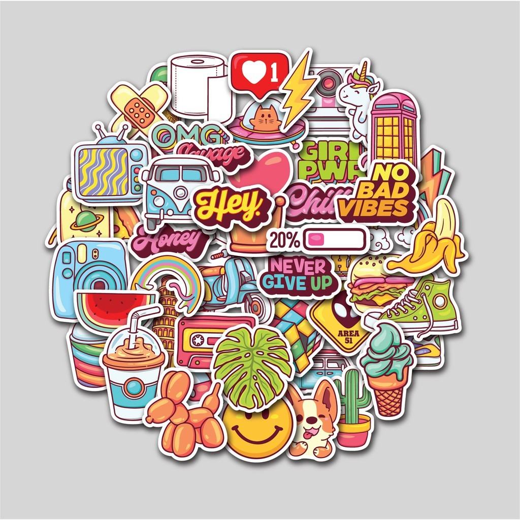 

STICKER PACK SUMMER KAWAI | STICKER TUMBLER | STIKER LAPTOP KOPER HELM