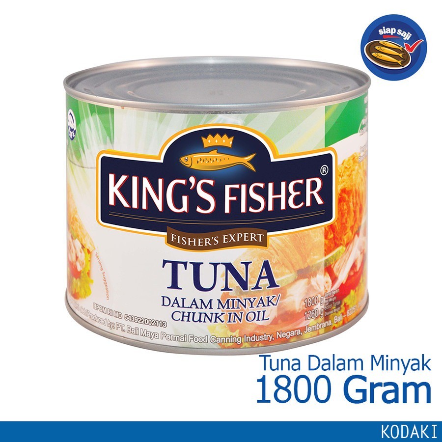 

Khas Jaya King's Fisher Tuna 1800 gram Larutan Garam/ Minyak/ Hot Spicy Kaleng