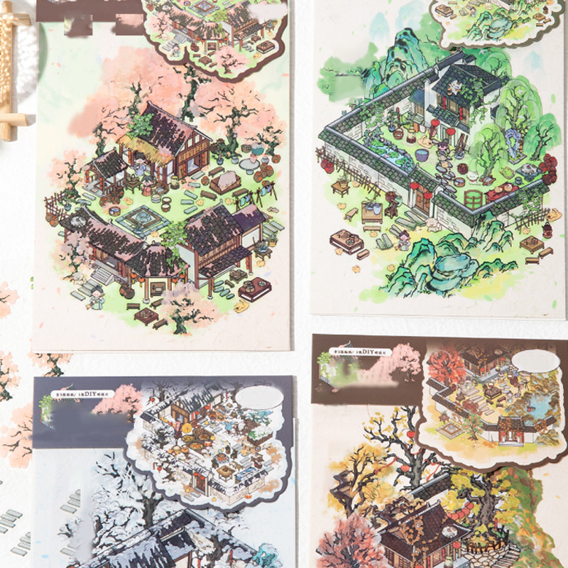 

Mr. Paper 1Style 16Pcs/bag Fun Country Style Stereoscopic Stickers DIY Handbook Scrapbook Picture Book Calendar Decoration