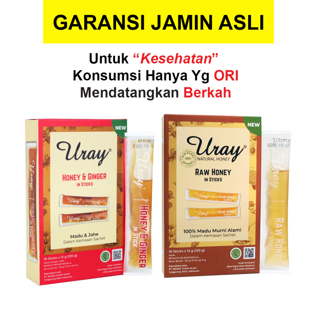 

Madu Uray Honey Box Stick Sachet ASLI Murni 120 gram