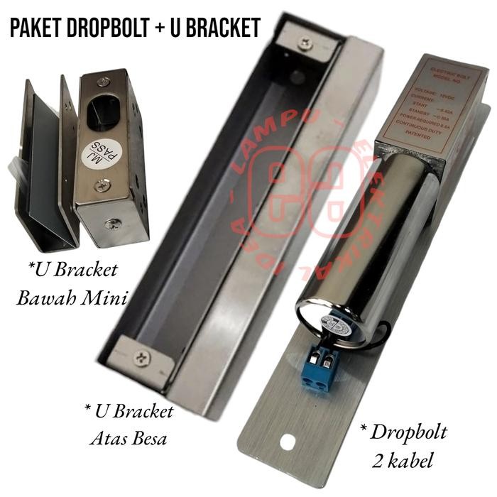 

BUNDLING 4 DROPBOLT DROP BOLT 2 KABEL BRACKET PINTU KACA BESAR & KECIL