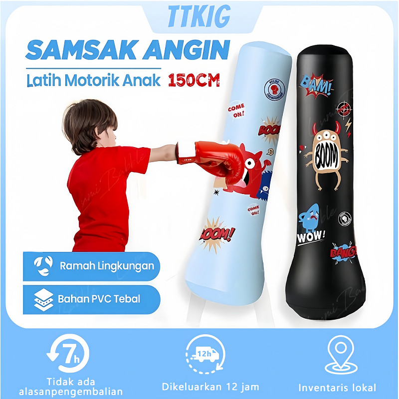 Samsak Tinju Samsak Berdiri PVC 150CM Standing Boxing Ball Samsak Tinju Anak Inflatable Samsak Gantu