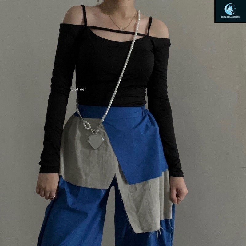 CLOTHIER | Milan Top • Off Shoulder Cut Out Long Sleeves