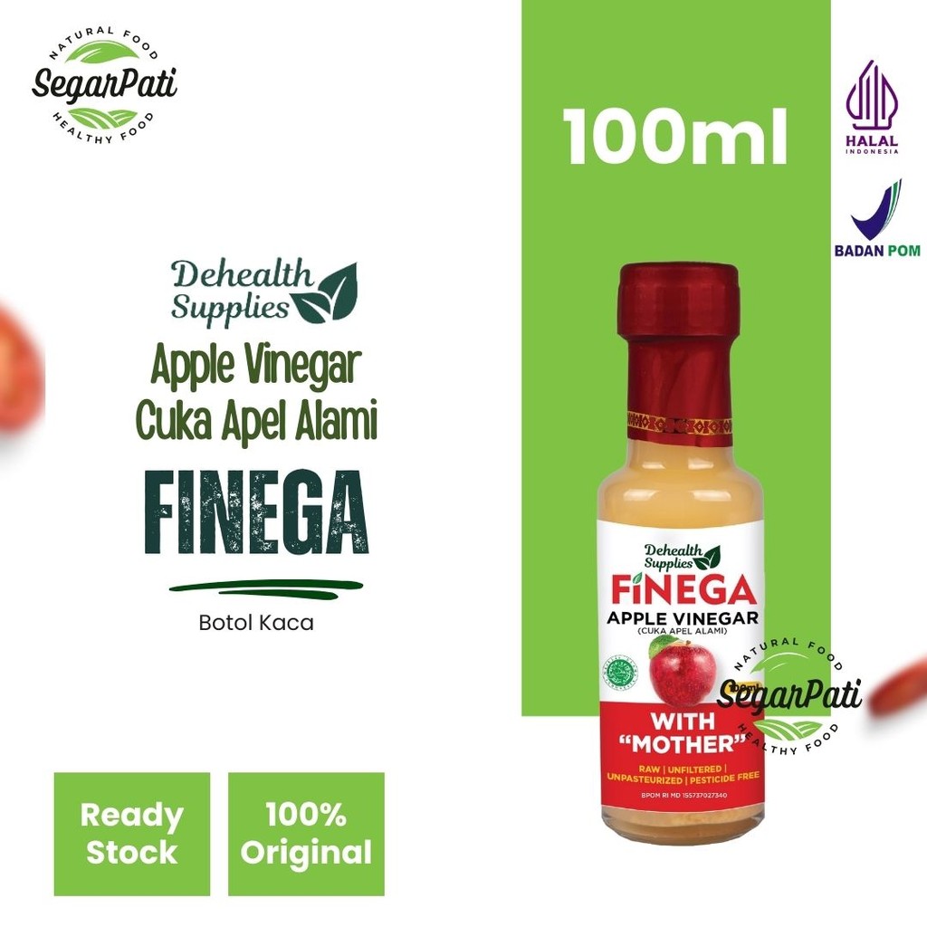 

Finega DeHealth Apple Vinegar/ Cuka Apel Alami - Botol Kaca 100 ml